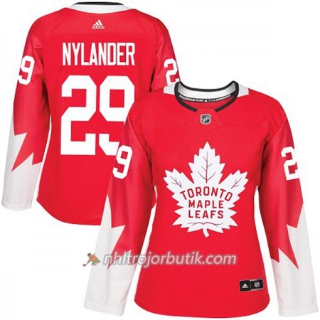 Dame Ishockey Toronto Maple Leafs Tröja William Nylander 29 Adidas 2017-2018 Röd Alternate Authentic